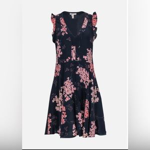 Rebecca Taylor Cherry Blossom Silk A-Line Dress 8